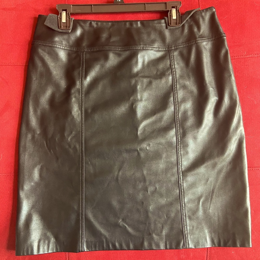 Faux leather Dana Bachman skirt.